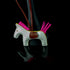 blue leather pony